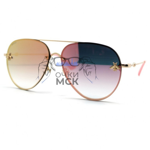 Очки Gucci GG2201 Розово-золотистый зеркальный хамелеон солнцезащитные женские оригинал