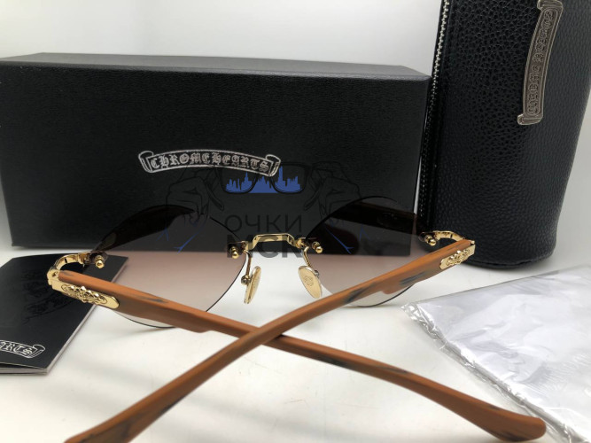 Очки Chrome Hearts 56-21-151 Wood/Brown солнцезащитные унисекс женские мужские оригинал