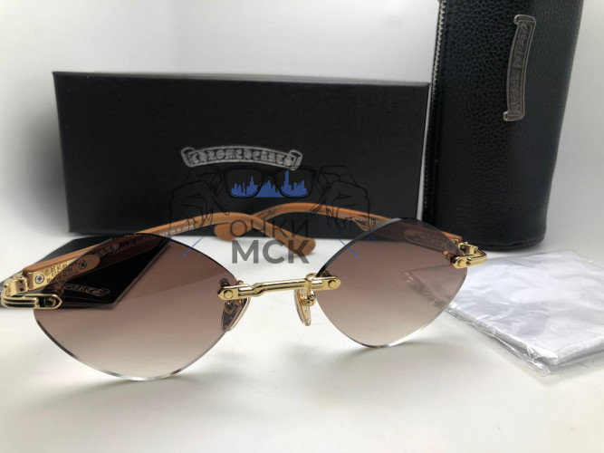 Очки Chrome Hearts 56-21-151 Wood/Brown солнцезащитные унисекс женские мужские оригинал