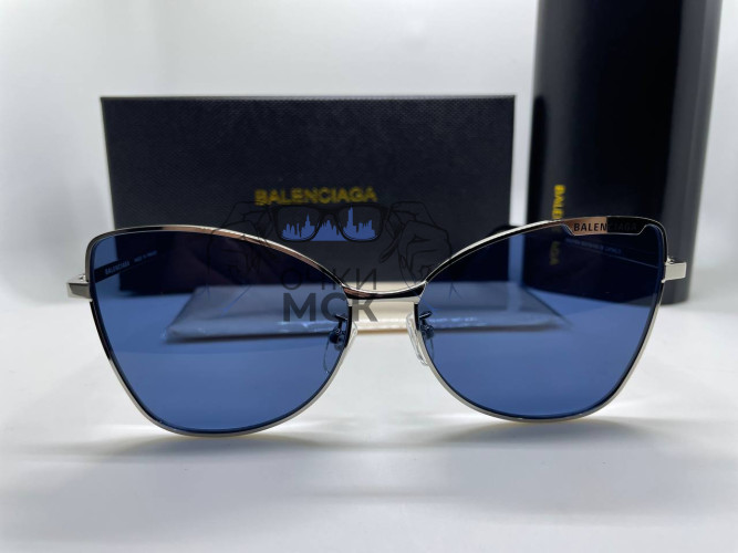 Очки Balenciaga Silver/Blue Синий градиент солнцезащитные унисекс женские мужские оригинал