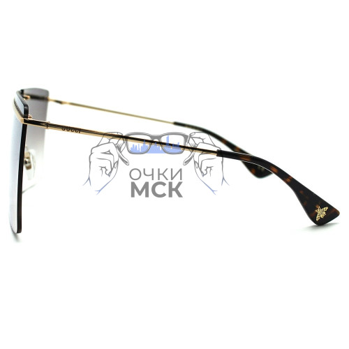 Очки Gucci GG0328S Золотой зеркальный градиент солнцезащитные унисекс женские мужские оригинал