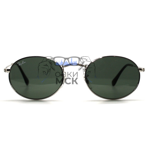 Очки Ray Ban Oval Metal RB3547N Тёмный градиент солнцезащитные унисекс женские мужские оригинал