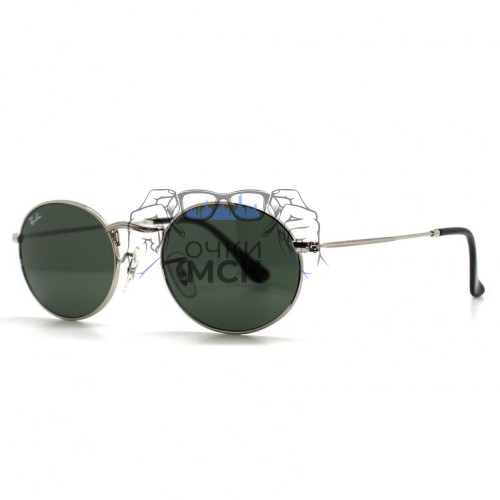 Очки Ray Ban Oval Metal RB3547N Тёмный градиент солнцезащитные унисекс женские мужские оригинал