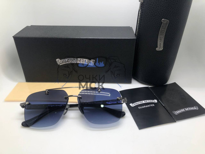 Очки Chrome Hearts Silver/Blue солнцезащитные унисекс женские мужские оригинал