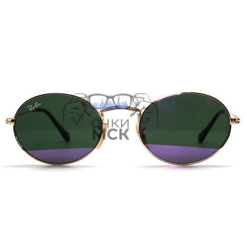 Очки Ray Ban Oval Metal RB3547 Тёмный градиент солнцезащитные унисекс женские мужские оригинал