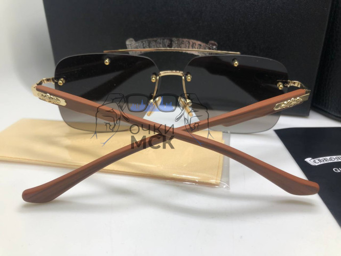 Очки Chrome Hearts Gold/Blown/Brown солнцезащитные унисекс женские мужские оригинал
