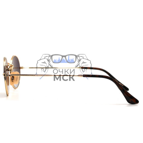 Очки Ray Ban Oval Metal RB3547 Тёмный градиент солнцезащитные унисекс женские мужские оригинал