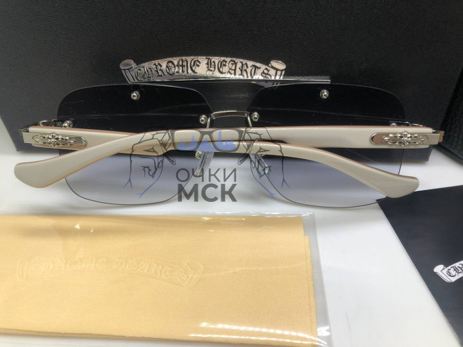 Очки Chrome Hearts Silver/White/Blue солнцезащитные унисекс женские мужские оригинал