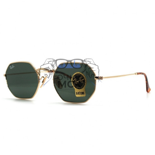 Очки Ray Ban Octagonal Metal RB3556N Тёмный градиент солнцезащитные унисекс женские мужские оригинал
