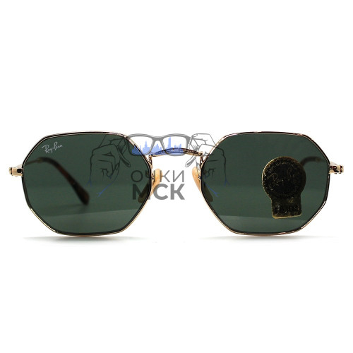 Очки Ray Ban Octagonal Metal RB3556N Тёмный градиент солнцезащитные унисекс женские мужские оригинал
