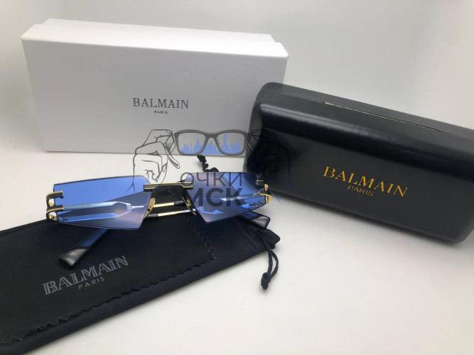 Очки Balmain Skeleton Gold/Navy солнцезащитные унисекс женские мужские оригинал