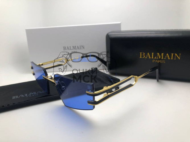 Очки Balmain Skeleton Gold/Navy солнцезащитные унисекс женские мужские оригинал