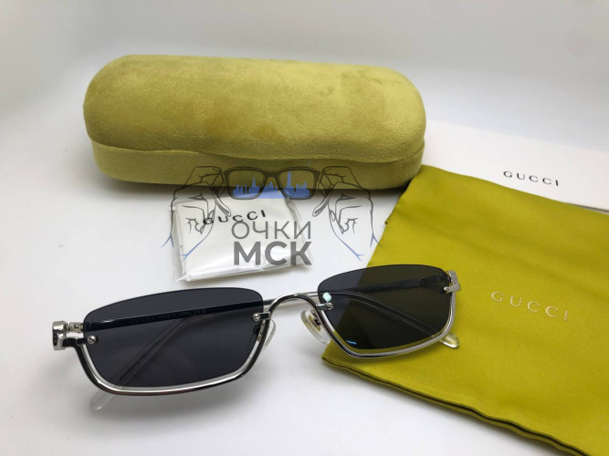 Очки Gucci Retro Style Silver/Black солнцезащитные унисекс женские мужские оригинал