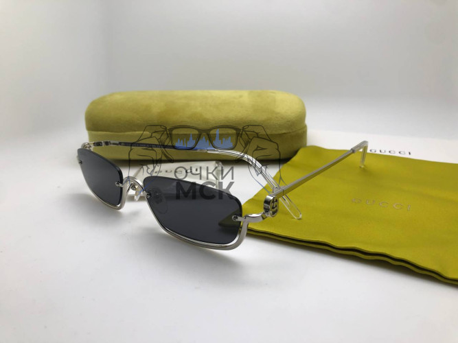 Очки Gucci Retro Style Silver/Black солнцезащитные унисекс женские мужские оригинал