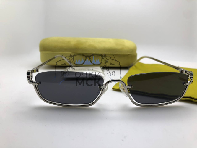 Очки Gucci Retro Style Silver/Black солнцезащитные унисекс женские мужские оригинал