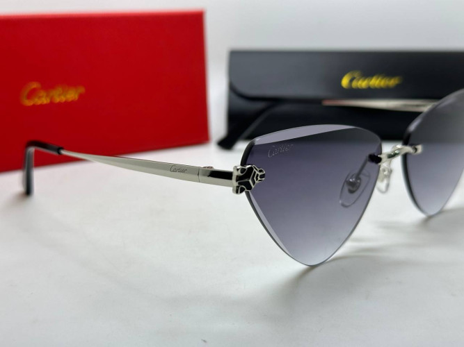 Очки Cartier Triangle Silver/Grey солнцезащитные женские оригинал