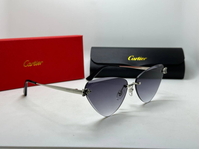 Очки Cartier Triangle Silver/Grey солнцезащитные женские оригинал