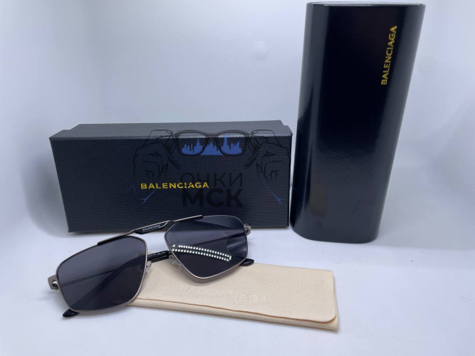 Очки Balenciaga S Silver/Black Коричневый градиент солнцезащитные унисекс женские мужские оригинал