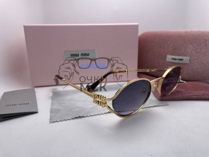 Очки Miu Miu Gold Leo/Black солнцезащитные женские оригинал