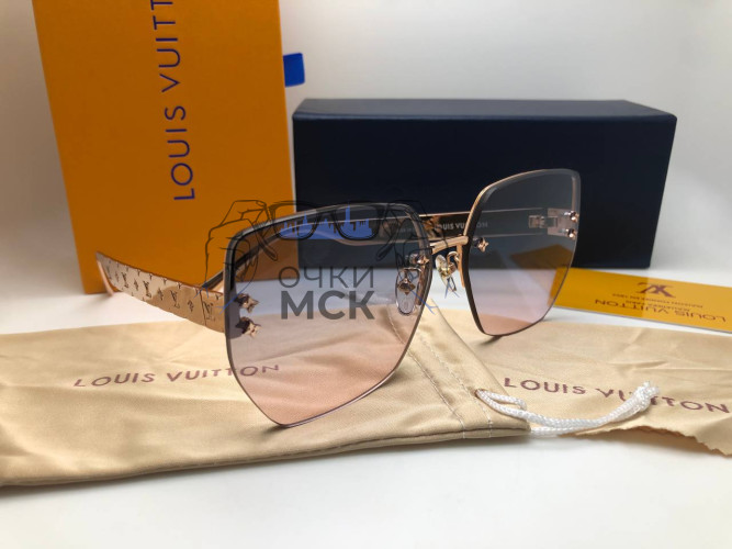 Очки Louis Vuitton Gold/Pink солнцезащитные унисекс женские мужские оригинал
