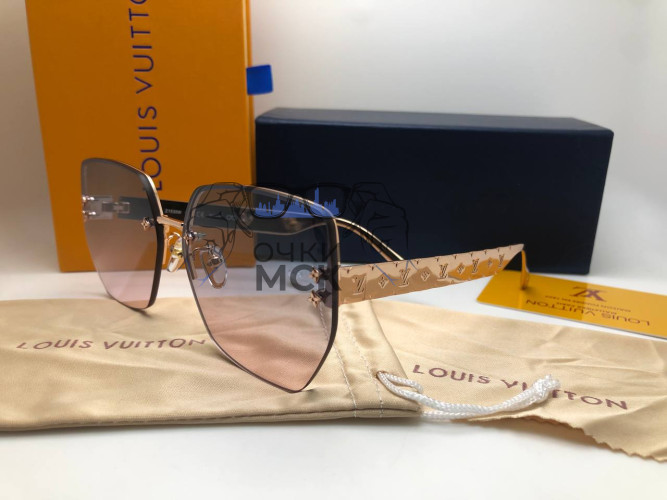 Очки Louis Vuitton Gold/Pink солнцезащитные унисекс женские мужские оригинал