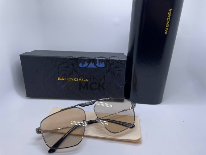 Очки Balenciaga S Silver/Brown Коричневый градиент солнцезащитные унисекс женские мужские оригинал