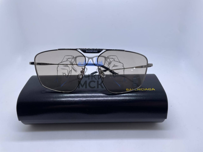 Очки Balenciaga S Silver/Brown Коричневый градиент солнцезащитные унисекс женские мужские оригинал
