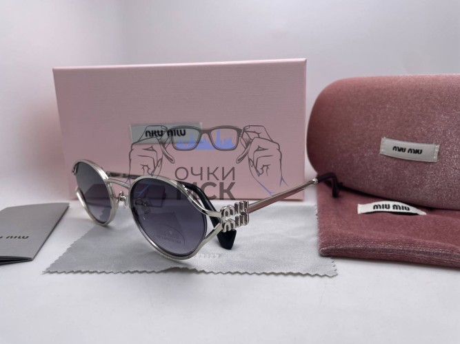 Очки Miu Miu Silver/Black солнцезащитные женские оригинал