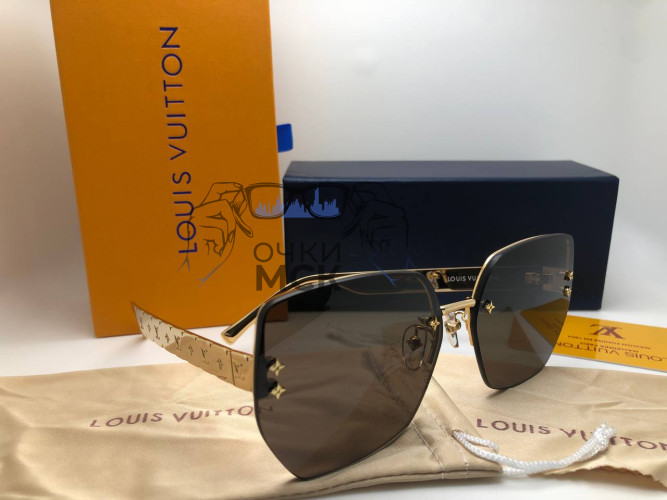 Очки Louis Vuitton Gold/Black солнцезащитные унисекс женские мужские оригинал