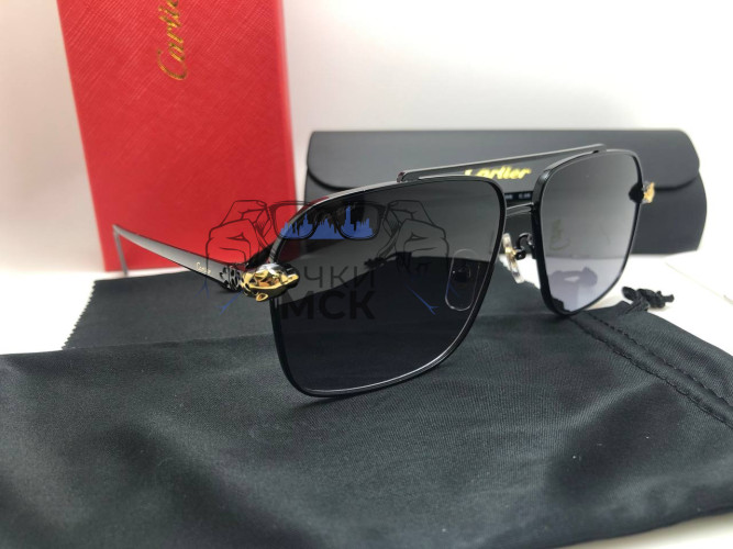 Очки Cartier Black/Black Черный градиент солнцезащитные унисекс женские мужские оригинал