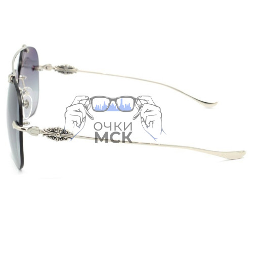 Очки Men's Chrome Hearts Silver Серый градиент солнцезащитные мужские оригинал