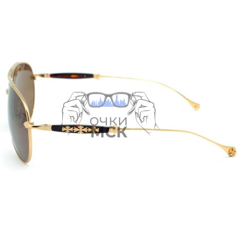 Очки Men's Chrome Hearts Aviator G Коричневые солнцезащитные мужские оригинал