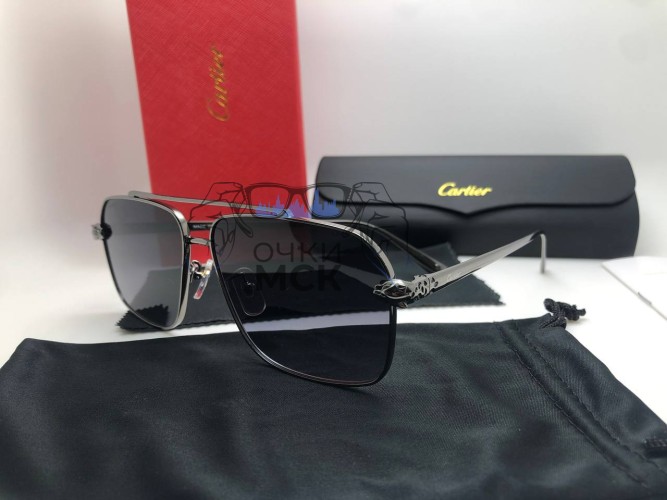 Очки Cartier Full Black Черный градиент солнцезащитные унисекс женские мужские оригинал