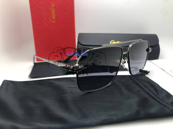 Очки Cartier Full Black Черный градиент солнцезащитные унисекс женские мужские оригинал