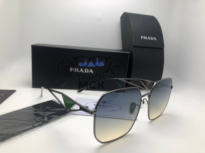 Очки Prada 15-145 Silver/Grey солнцезащитные унисекс женские мужские оригинал