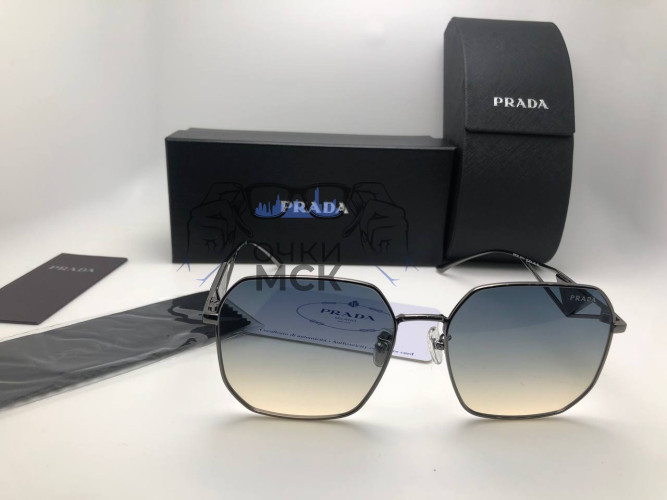 Очки Prada 15-145 Silver/Grey солнцезащитные унисекс женские мужские оригинал