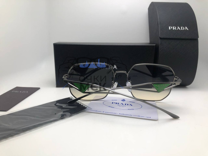 Очки Prada 15-145 Silver/Grey солнцезащитные унисекс женские мужские оригинал