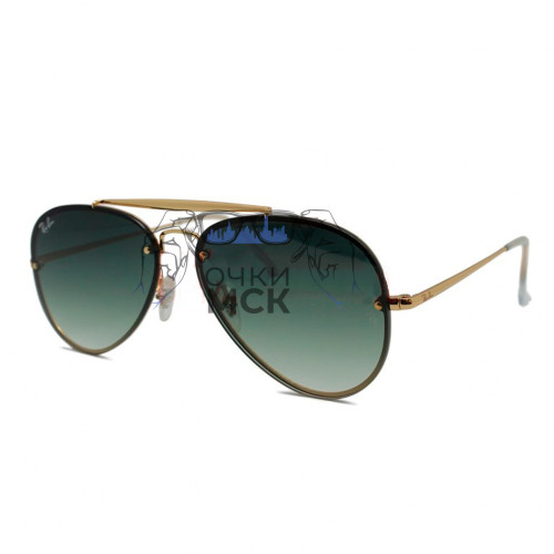 Очки Ray Ban Blaze Aviator RB3584-N Серо-зелёный градиент солнцезащитные унисекс женские мужские оригинал