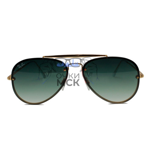 Очки Ray Ban Blaze Aviator RB3584-N Серо-зелёный градиент солнцезащитные унисекс женские мужские оригинал