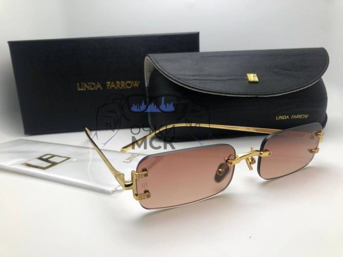 Очки Linda Farrow Gold/Brown солнцезащитные женские оригинал