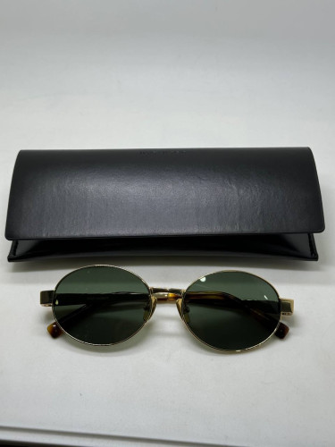 Очки Saint Laurent SL 692 Gold/Green солнцезащитные унисекс женские мужские оригинал