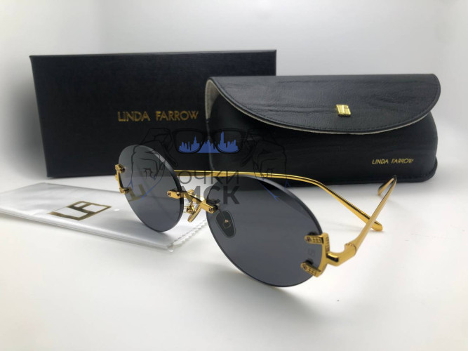 Очки Linda Farrow Cirlcle Gold/Black солнцезащитные женские оригинал