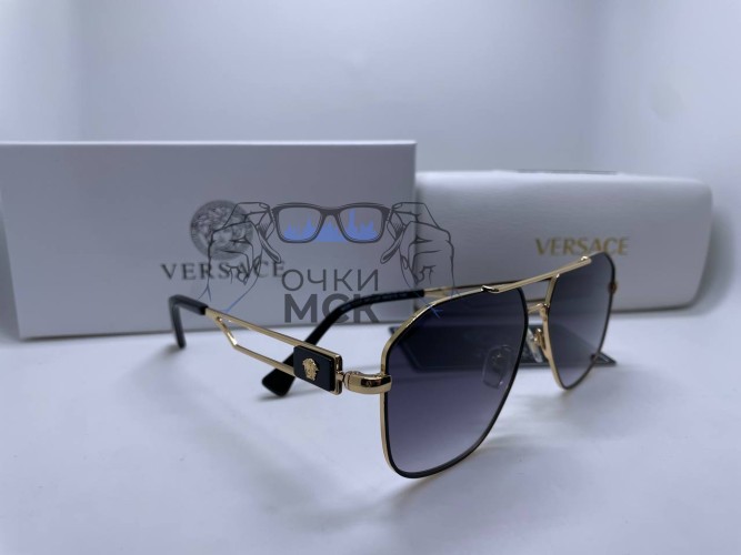 Очки Versace Aviator S Gold/Grey солнцезащитные мужские оригинал