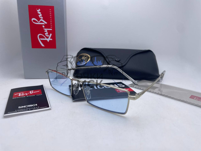 Очки Ray Ban The Icon Low Silver/Blue солнцезащитные мужские оригинал