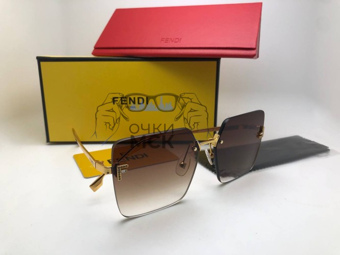 Очки Fendi Light Gold/Brown солнцезащитные женские оригинал