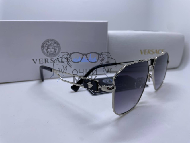 Очки Versace Aviator S Silver/Grey солнцезащитные мужские оригинал