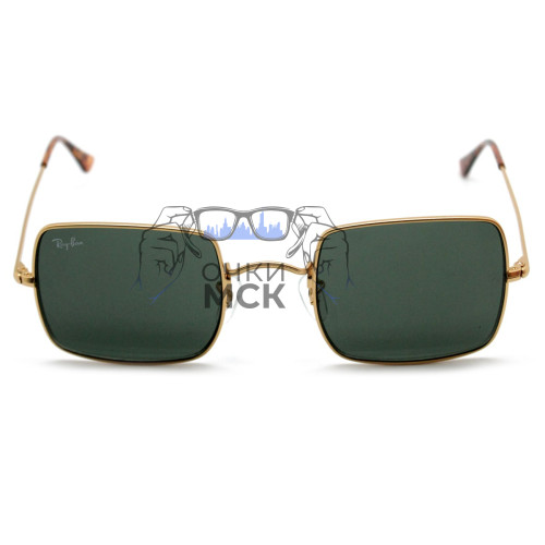 Очки Ray Ban Square RB 1971 Тёмно-зеленые солнцезащитные унисекс женские мужские оригинал