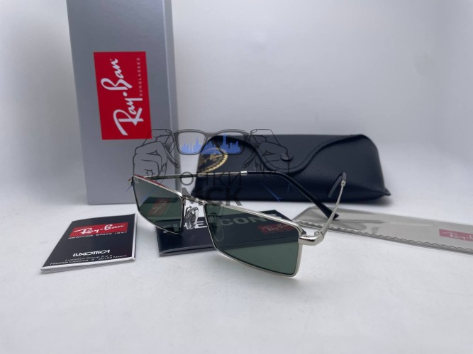 Очки Ray Ban The Icon Low Silver/Green солнцезащитные мужские оригинал