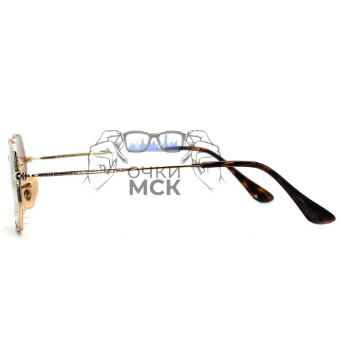Очки Ray Ban Octagonal Metal RB3556N Розовый зеркальный солнцезащитные унисекс женские мужские оригинал