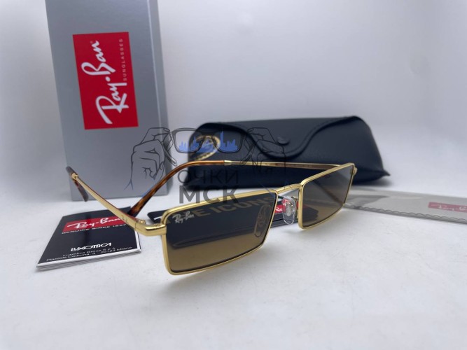 Очки Ray Ban The Icon Low Gold/Brown солнцезащитные мужские оригинал